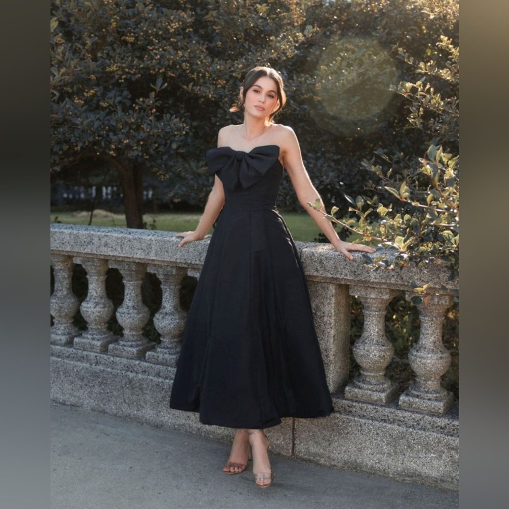 Elegant Black Strapless Dress Mac Duggal Size 8